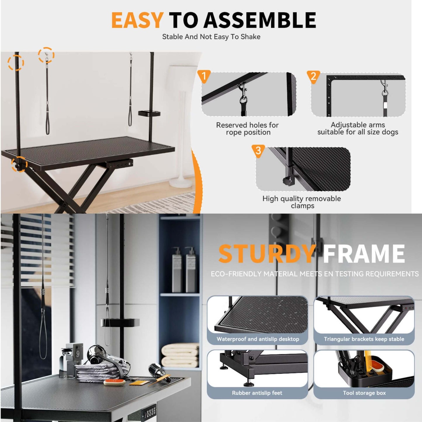 Professional Electric Pet Grooming Table - Adjustable Height 11.4"-39" for Dogs & Cats up to 220 lbs