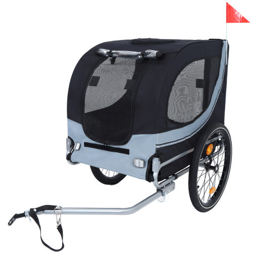 Large Folding Bike Trailer for Dogs - 66 lbs Capacity All-Terrain with 20" Air-Filled Tires